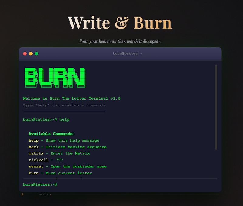 Burning Letter Screenshot 2